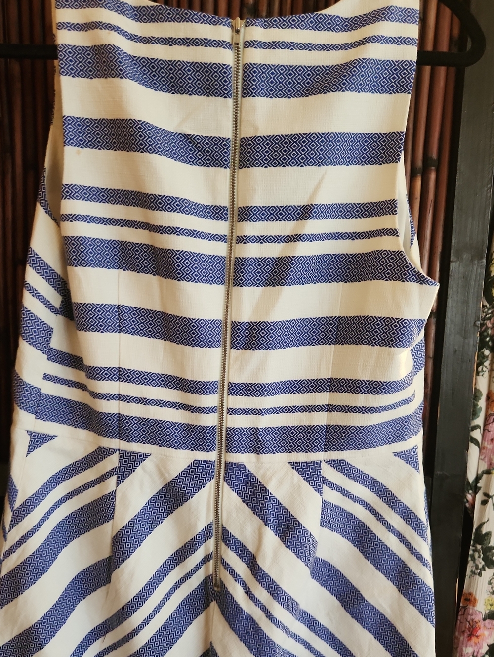 The Limited White and Blue Striped Fit & Flare Dress - Picture 4 of 5